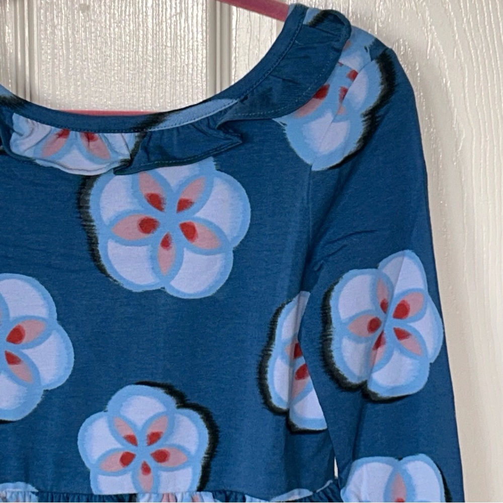 Tea Collection Blue Floral Ruffle Dress - NEW - Picture 5 of 12